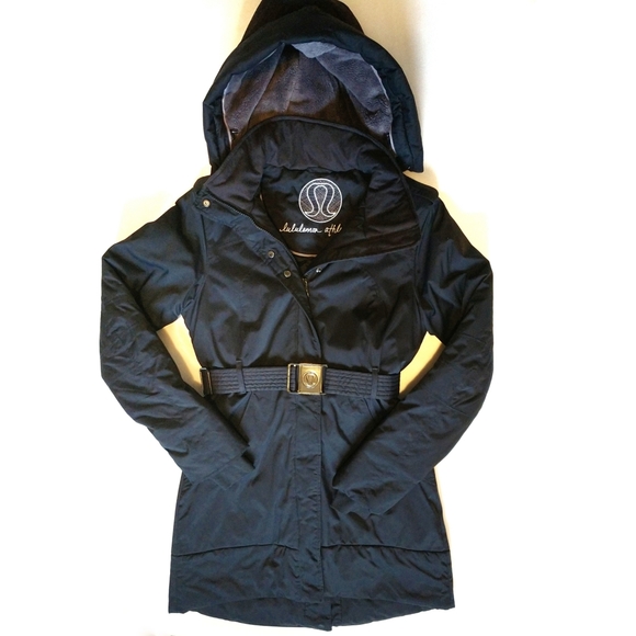 lululemon athletica Jackets & Blazers - Lululemon Athletica Black Pinnacle Parka Hooded Coat Rare Size 6